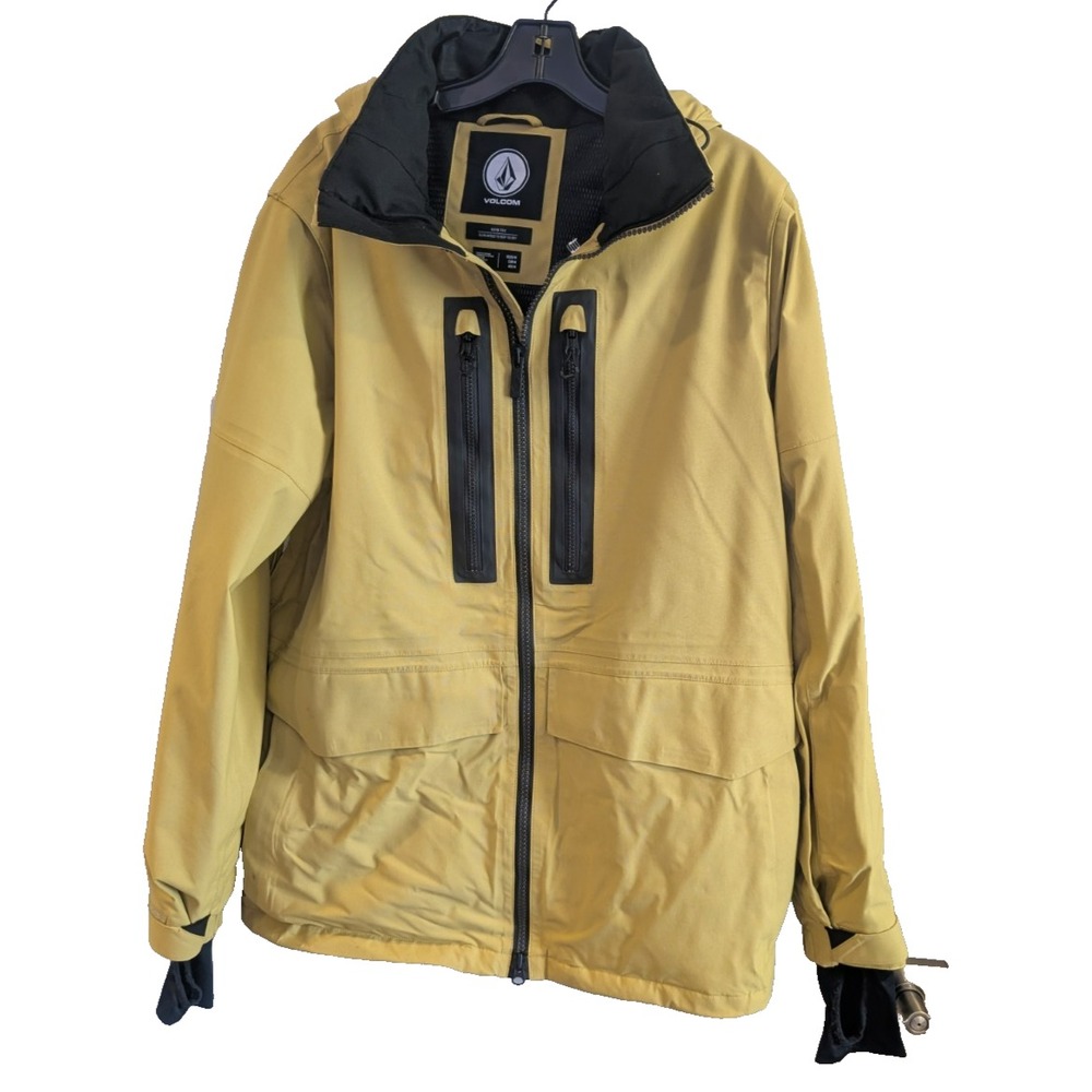 Volcom Stone Stretch Gore-Tex Snowboard Jacket Men's‎ Medium Beige Gold Snow Ski